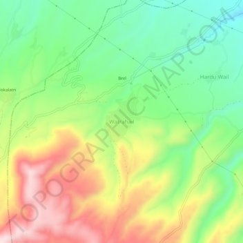 Watrahail topographic map, elevation, terrain