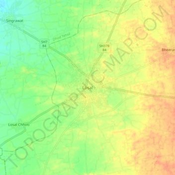Losal topographic map, elevation, terrain