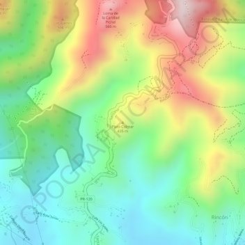 Plato Colmar topographic map, elevation, terrain