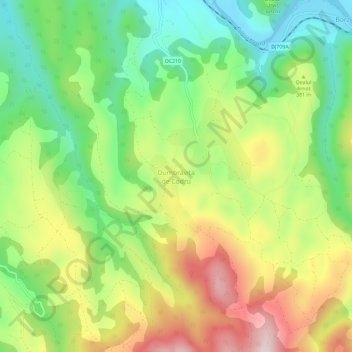 Dumbrăvița de Codru topographic map, elevation, terrain