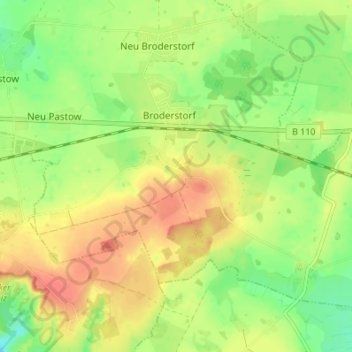 Ikendorf topographic map, elevation, terrain