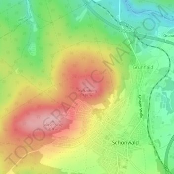 Pfaffenberg topographic map, elevation, terrain