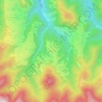 Stikal topographic map, elevation, terrain