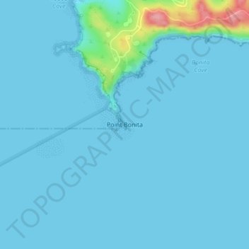 Point Bonita topographic map, elevation, terrain