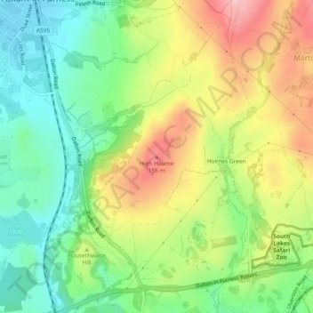 High Haume topographic map, elevation, terrain