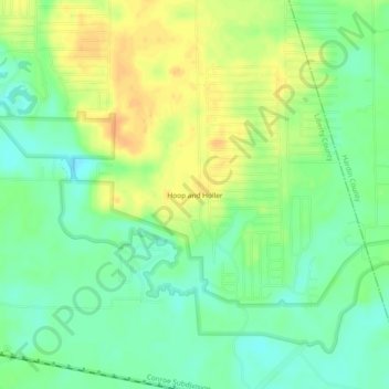 Hoop and Holler topographic map, elevation, terrain