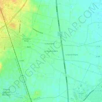 La Maison Blanche topographic map, elevation, terrain