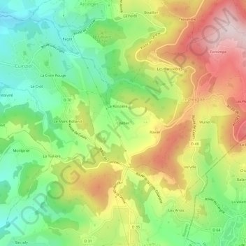 Chabas topographic map, elevation, terrain