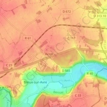 Le Rousset-d'Acon topographic map, elevation, terrain