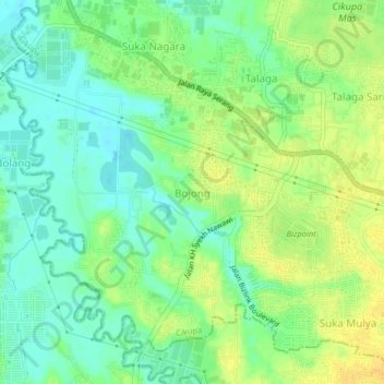 Bojong topographic map, elevation, terrain