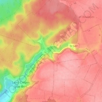 Offémont topographic map, elevation, terrain