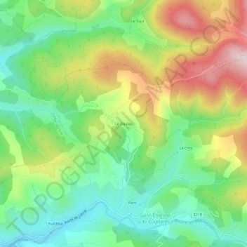 Le Doulay topographic map, elevation, terrain