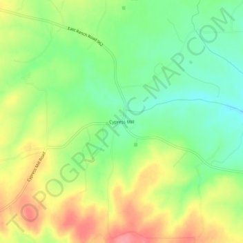 Cypress Mill topographic map, elevation, terrain