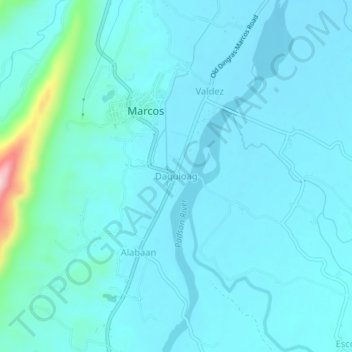Daquioag topographic map, elevation, terrain