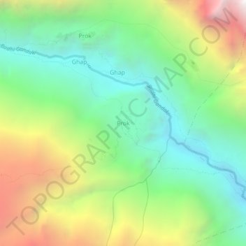 Prok topographic map, elevation, terrain