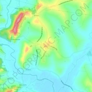 Spina topographic map, elevation, terrain