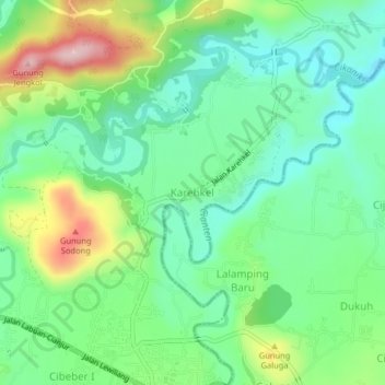 Karehkel topographic map, elevation, terrain