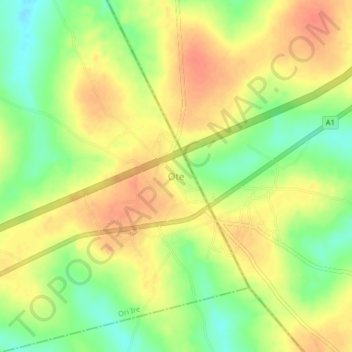 Ajegunle topographic map, elevation, terrain