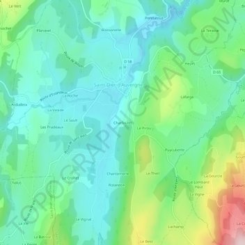 Charfoulet topographic map, elevation, terrain