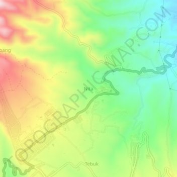 Nita topographic map, elevation, terrain