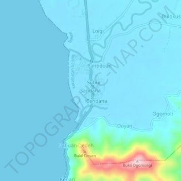 Sandana topographic map, elevation, terrain