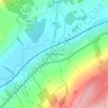 Greenloaning topographic map, elevation, terrain