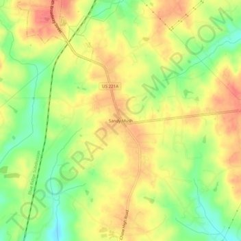 Sandy Mush topographic map, elevation, terrain