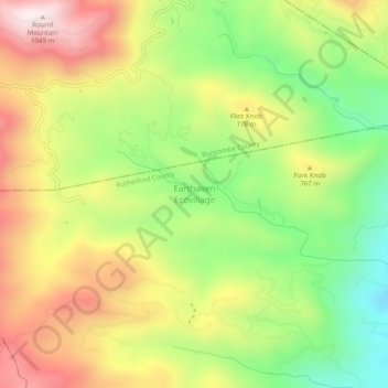 Earthaven Ecovillage topographic map, elevation, terrain