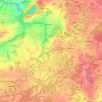 Le Préron topographic map, elevation, terrain
