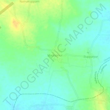 Madiyanur topographic map, elevation, terrain
