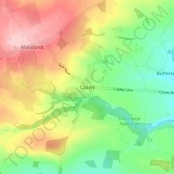 Copley topographic map, elevation, terrain