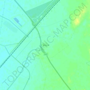 El Torbiscal topographic map, elevation, terrain