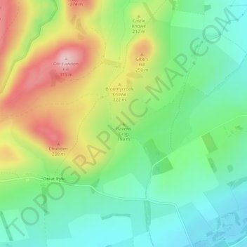 Ravens Crag topographic map, elevation, terrain