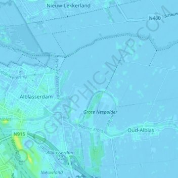 Kortland topographic map, elevation, terrain