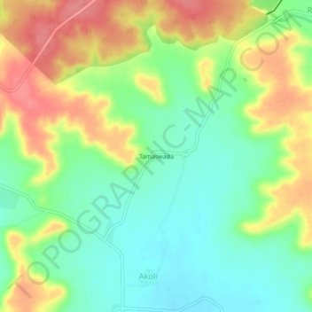 Tamaswada topographic map, elevation, terrain