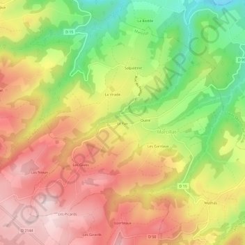 Le Fax topographic map, elevation, terrain