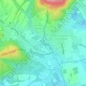Au Rocle topographic map, elevation, terrain