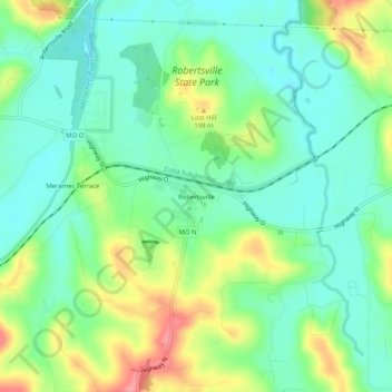 Robertsville topographic map, elevation, terrain
