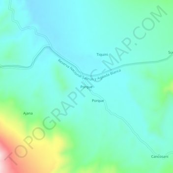 Porque topographic map, elevation, terrain