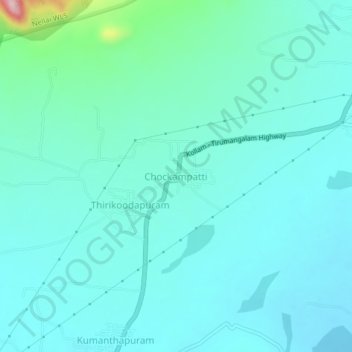 Chockampatti topographic map, elevation, terrain