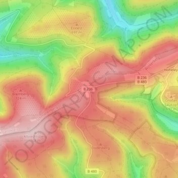 Albrechtsplatz topographic map, elevation, terrain