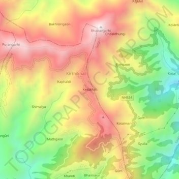 Ketūkhāl topographic map, elevation, terrain