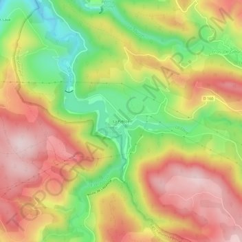 La Palisse topographic map, elevation, terrain