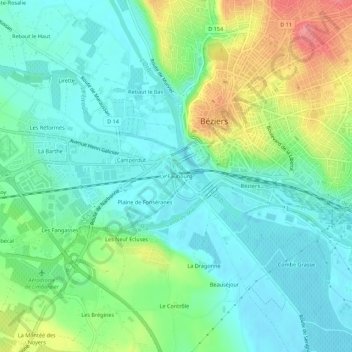 Le Faubourg topographic map, elevation, terrain