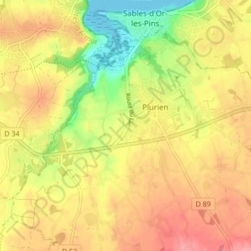 La Croix Denis topographic map, elevation, terrain