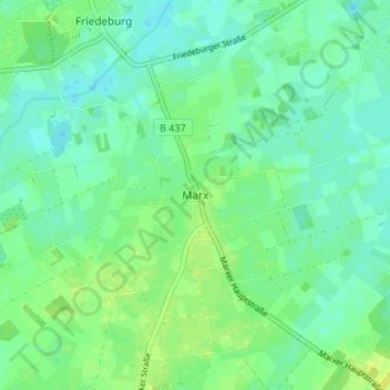 Marx topographic map, elevation, terrain