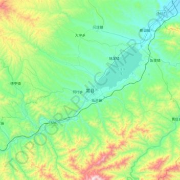 Songxian topographic map, elevation, terrain