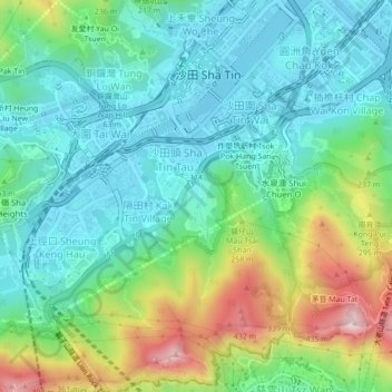 沙田頭新村 topographic map, elevation, terrain