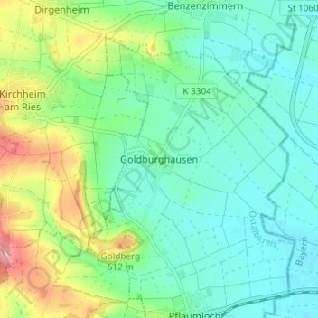 Goldburghausen topographic map, elevation, terrain