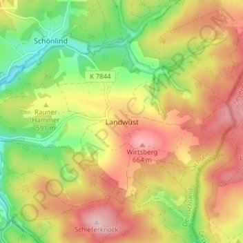 Landwüst topographic map, elevation, terrain